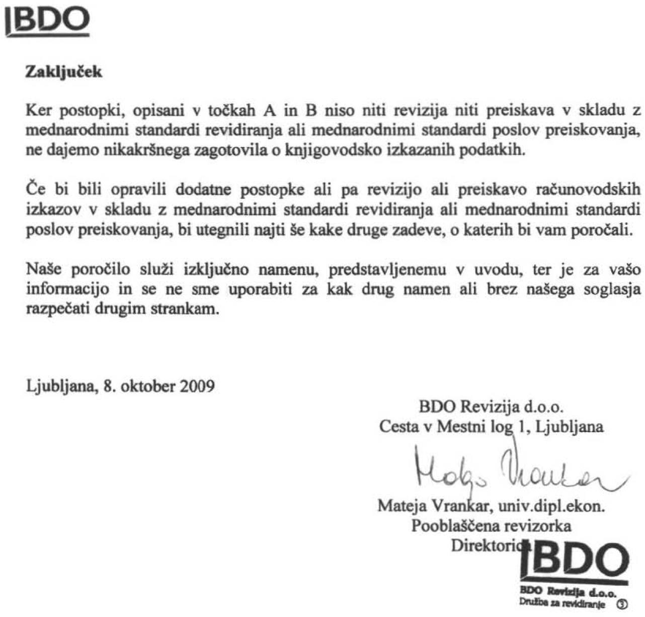 Porocilo o posebni reviziji
